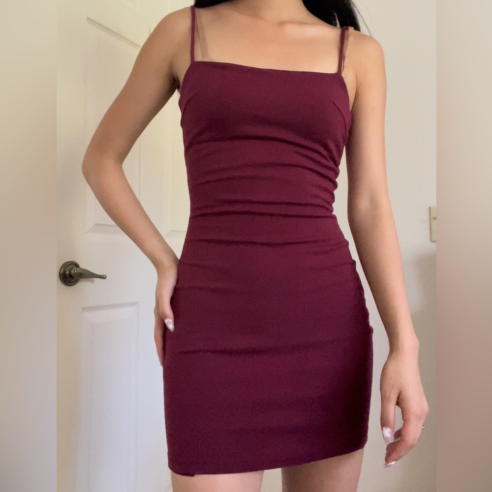Maroon bodycon dress